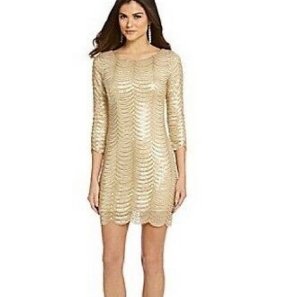 gianni bini gold dress